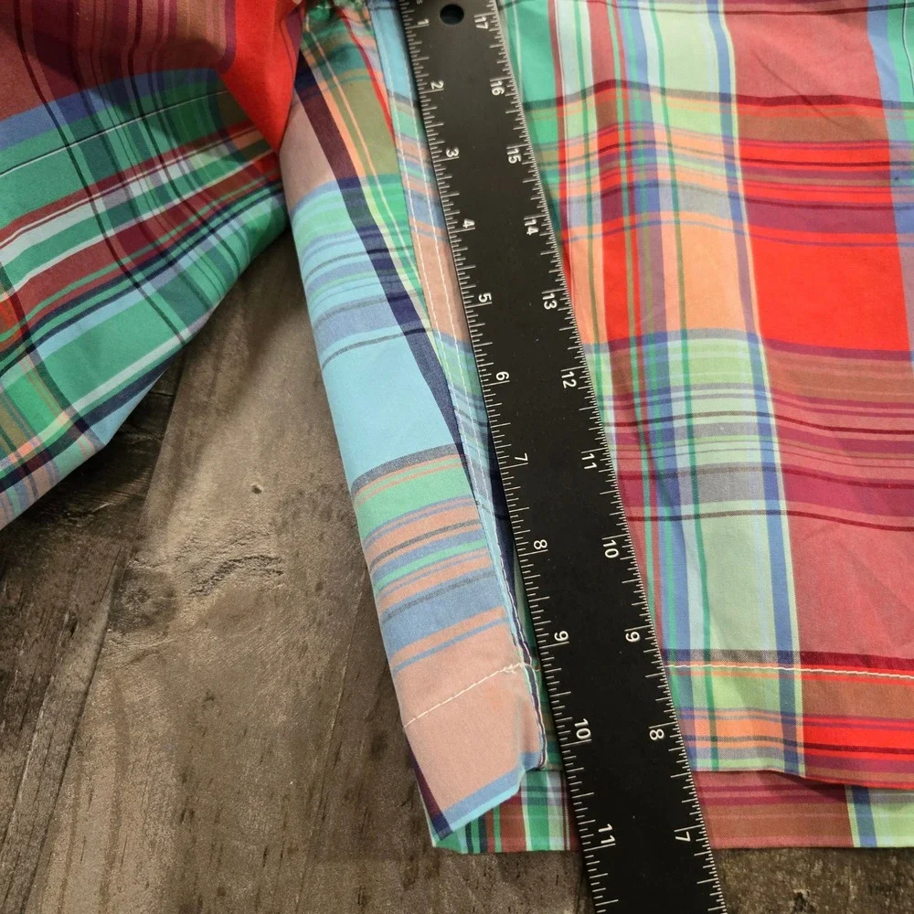 Vintage 2010s Tommy Hilfiger Madras Plaid Swim Trunks Board Shorts MeshLined XXL